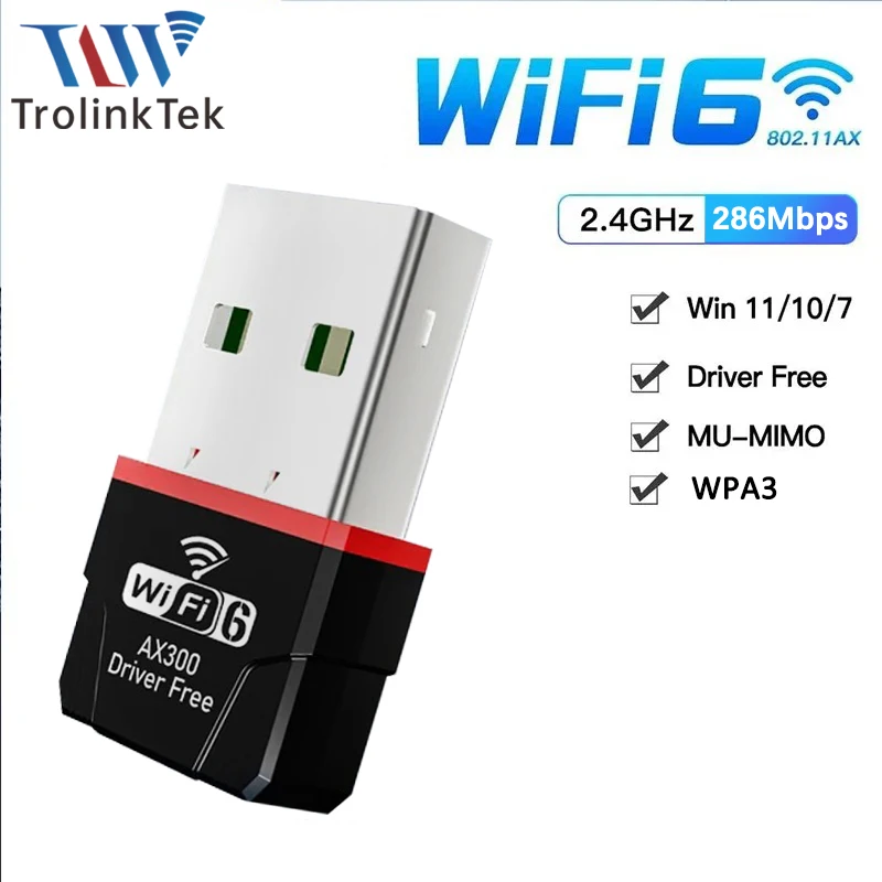 WIFI 6 Mini Driver-free WiFi Adapter for PC
