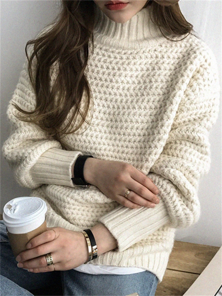 Women Sweater Womens Winter Sweaters Pullover Traf Female Knitting Overszie Long Sleeve Loose Knitted Outerwear Ropa De Mujer