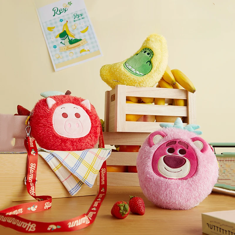 Disney Fruit Market Series Messenger Bag Lotso Ham Pig Hugging Dragon Cartoon Plush Doll backpack Children Birthday Gifts Toy