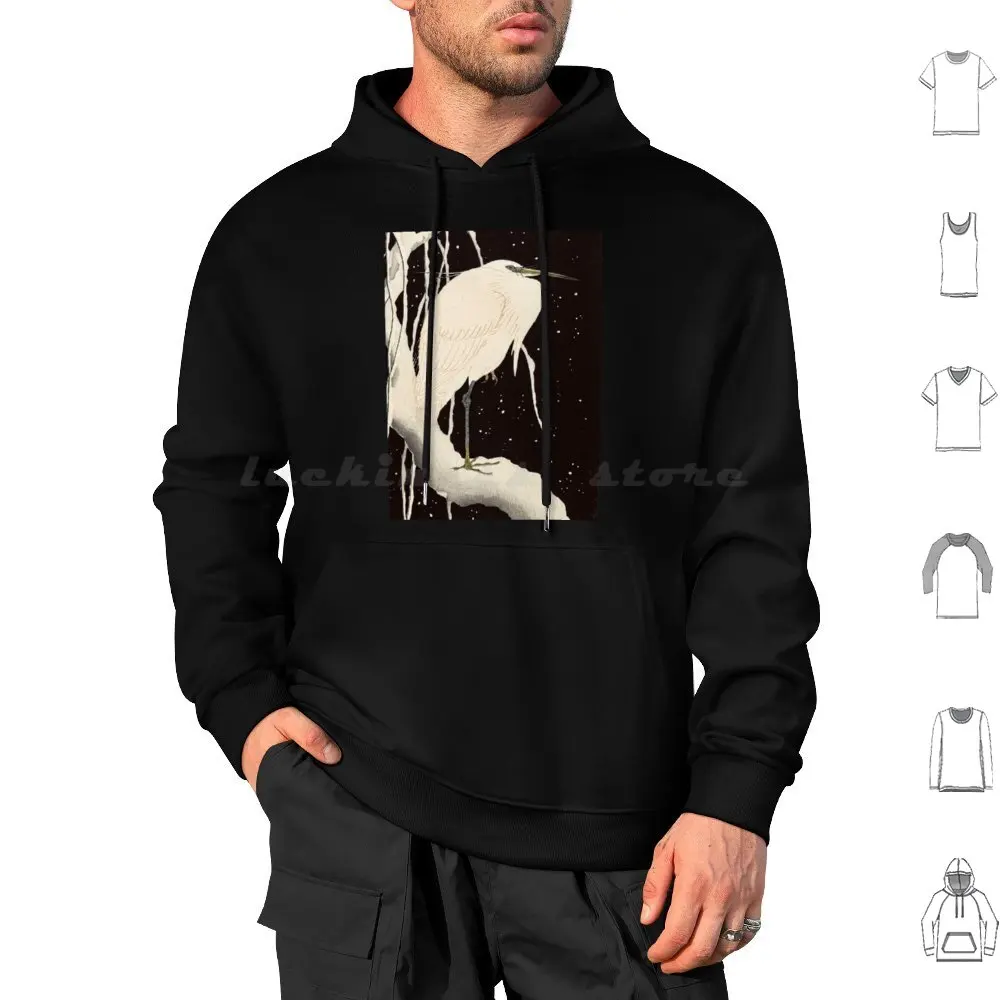 Ohara Koson Heron In Snow Vintage Japanese Art. Hoodies Long Sleeve Ohara Koson Heron Ohara Koson Birds Ohara Koson Art