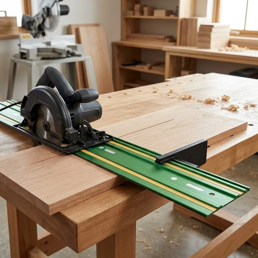 400mm Aluminum Track Saw Guide for rail Green Metal Cutting Groove For Circular Saw Router Power Tool Workshop Accessories