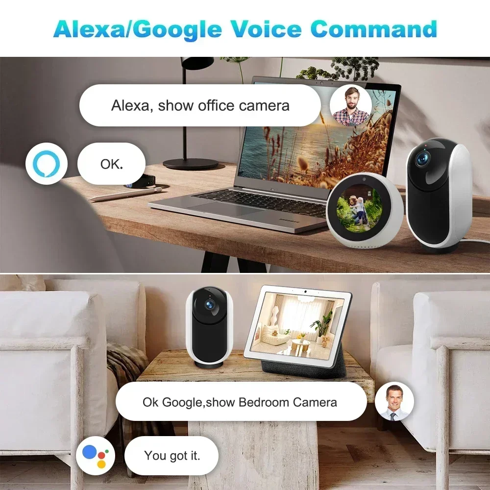 Permission CCTV intérieure sans fil, mode privé, suivi automatique, sécurité à domicile, Wi-Fi, Cloud Edge, 3MP, PTZ