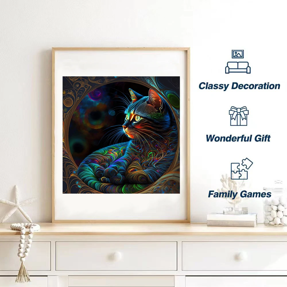 Katzen-Holzpuzzles für Erwachsene, einzigartige geformte Teile, perfektes Geschenk mit Paket, lustige Familienspiele, Heimdekoration