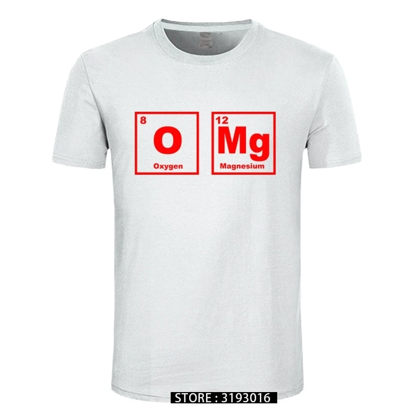 OMG Element Periodic Table Chemistry Science Funny T Shirt Tshirt Men Cotton Short Sleeve T-shirt Top Tees