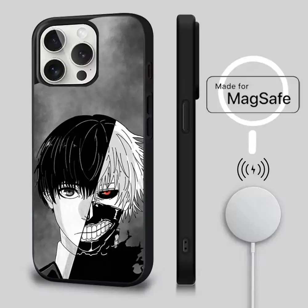 Чехол для телефона с аниме «Токийский гуль» для iPhone 17,16,15,14,13,12,11, Pro, Max, Plus, Mini, SE4, E с магнитной беспроводной зарядкой Magsafe