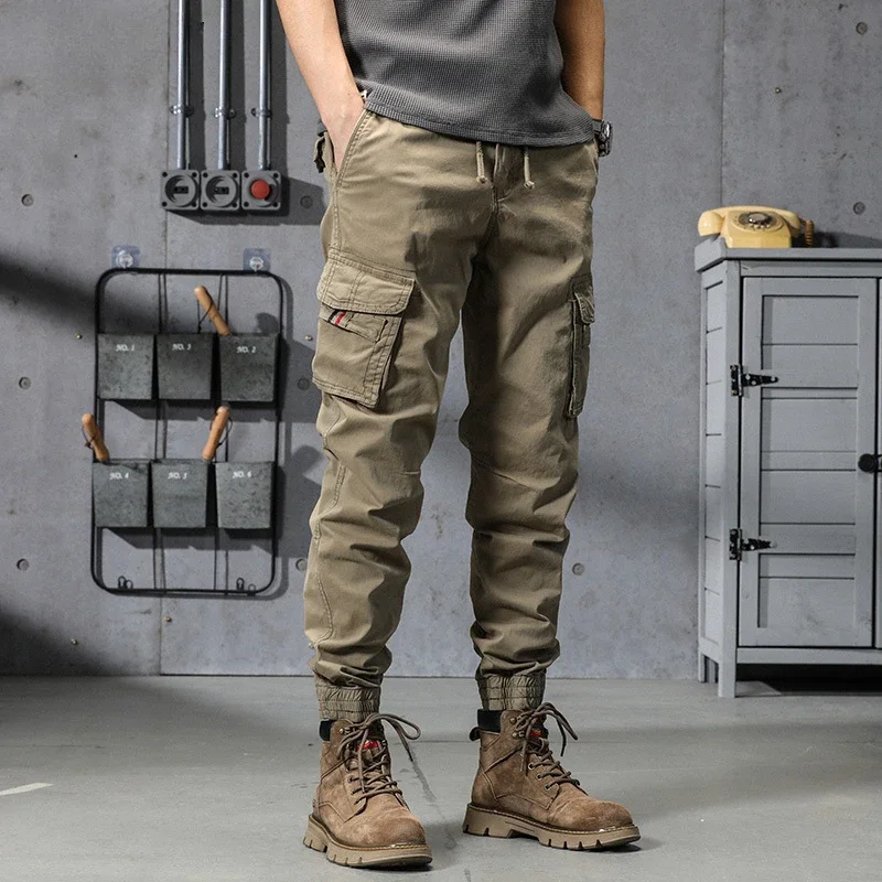 Joggers Cargo Pants Mens Casual Hip Hop Multi-Pocket Male Trousers Sweatpants Streetwear Techwear Tactical Khaki Pants