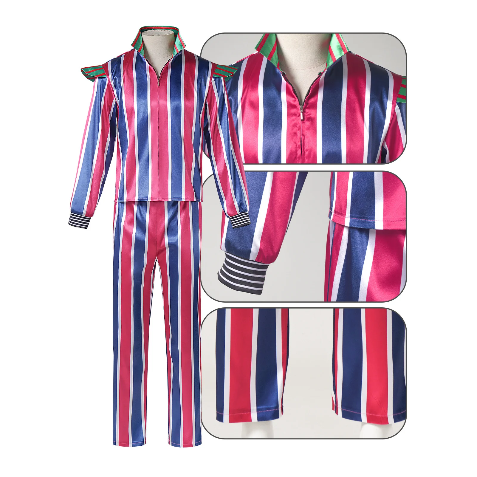 

Фантазия Дэвид Боуи Косплей Костюм Полосатый Топ и Брюки Комплект Рок Сценическая Одежда Хэллоуин Карнавальный Костюм Наряд