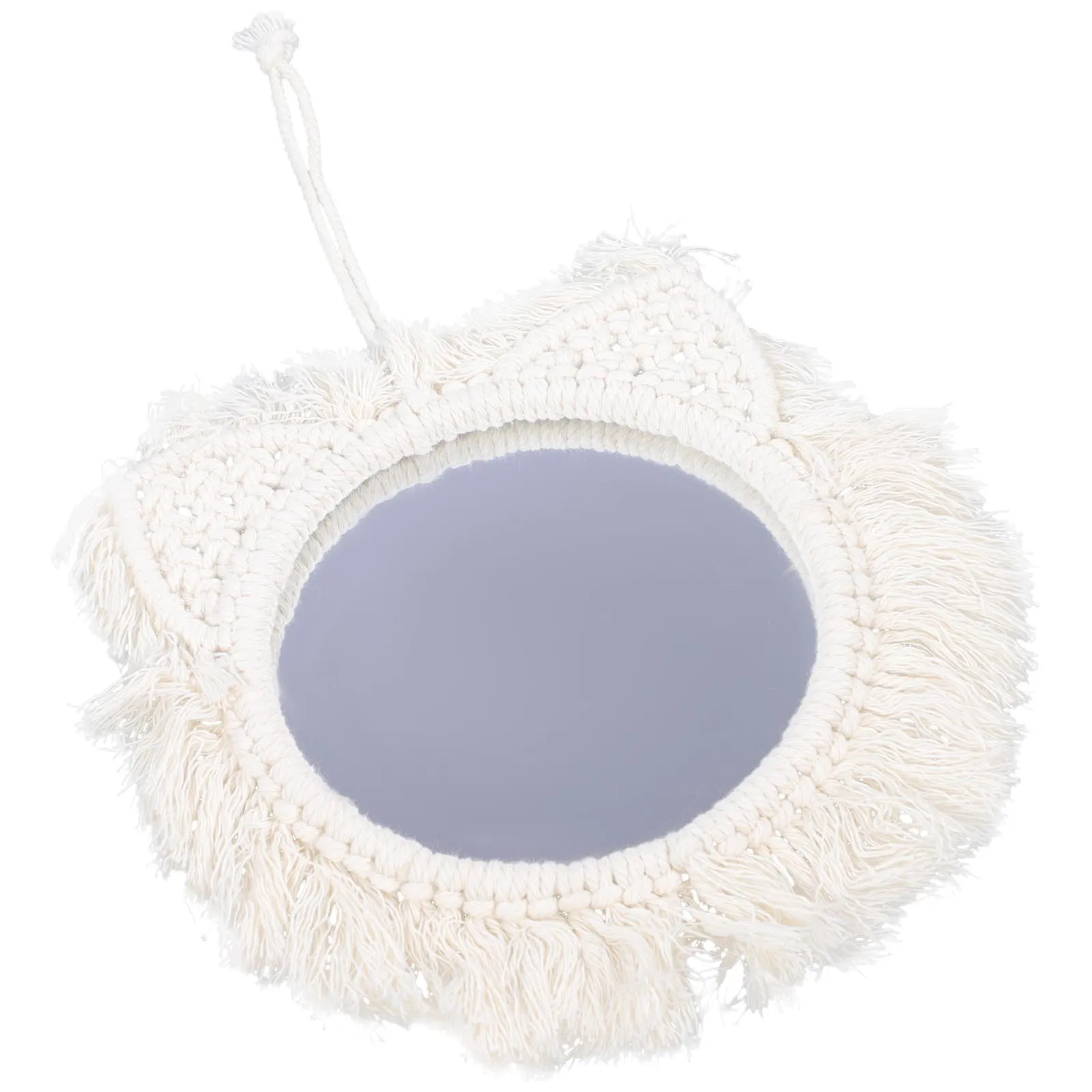 1 قطعة مرآة معلقة على الحائط المنسوجة ديكور مكرامية نسيج الشمال نمط مرآة غرفة نوم المنزل غرفة المعيشة جدار ديكور