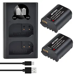 Batteria Batmax DMW-BLK22 BLK22 2280mAh + caricatore doppio USB LED per Panasonic LUMIX DC-S5, DC-S5K,GH5 II,GH6,S5M2, S5M2X, GH5M2