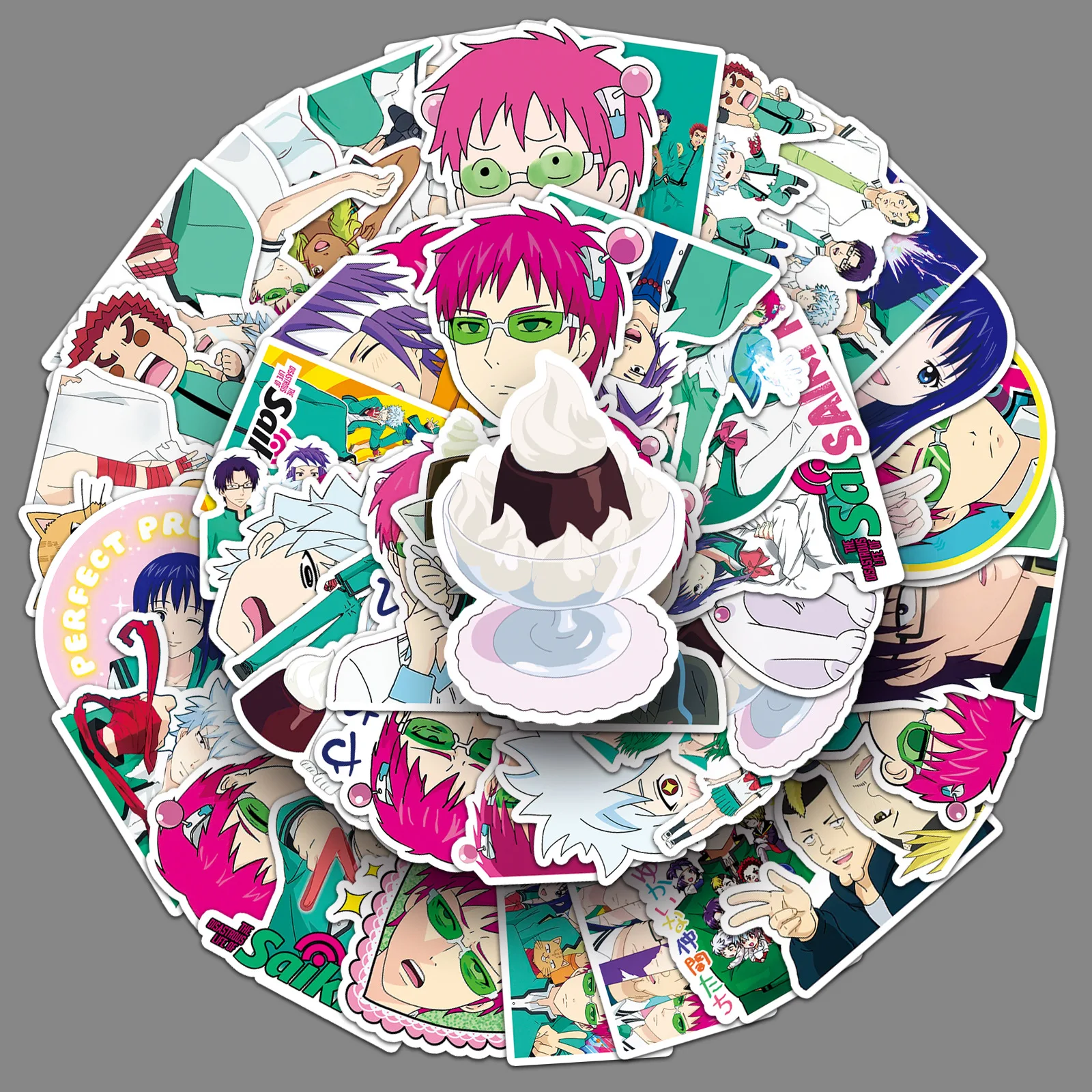 10/50PCS Saiki Kusuo Aufkleber Cartoon Graffiti Puperpowers Animation Aufkleber Gepäck Laptop Telefon Gitarre Skateboard Dekoration