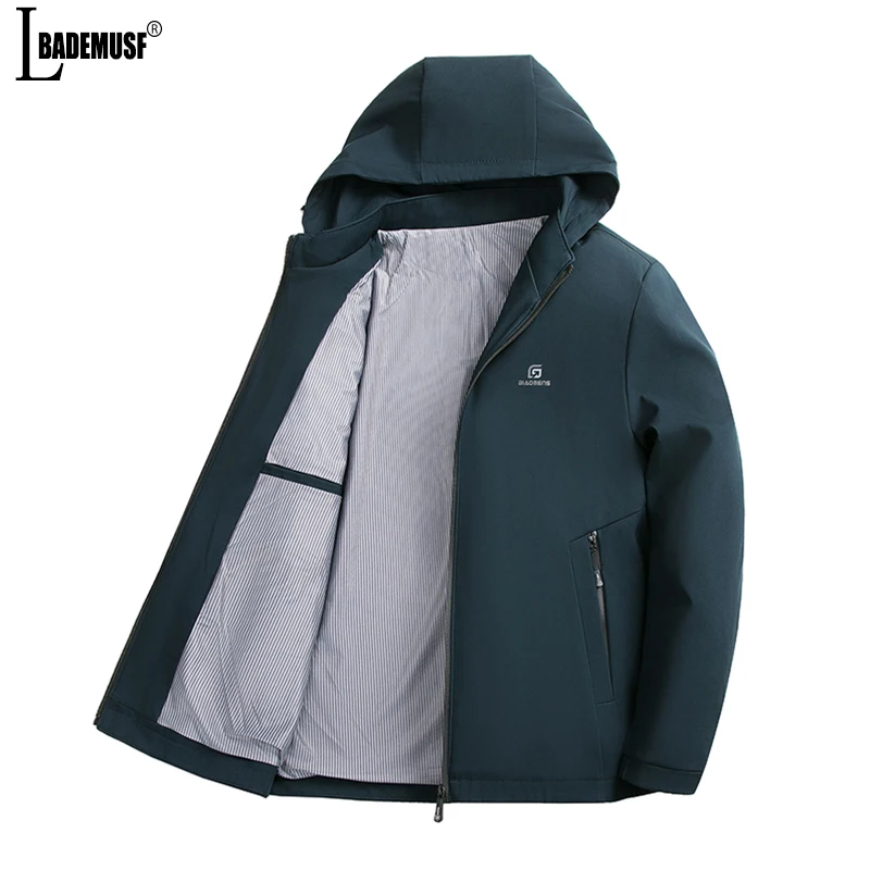 Man Hooded Removable Jacket 2024 Spring Autumn New Fashion Leisure Tops Solid Outdoors Comfortable Business Affairs Man Coat