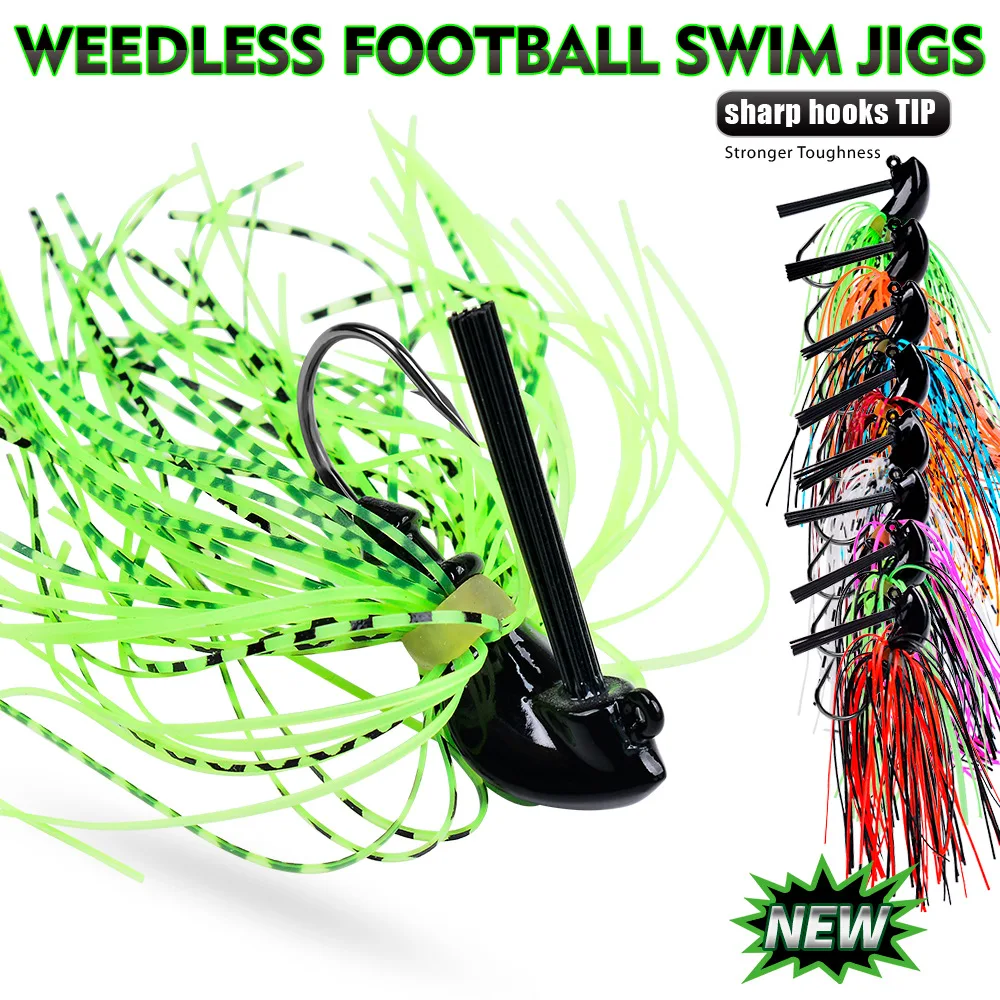 7G 10G 14G Spinnerbait Buzzbait Anti-barb señuelo de pesca negro boca grande lubina pez barba Lucio goma Jig Wobbler aparejos de pesca