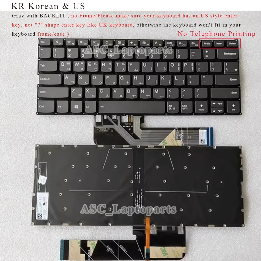 YU RU KR IT CZ BU JP SW UK PO SP Keyboard for Lenovo C340-14API C340-14IML IWL S340-13 S340-13IML , FLEX-14IML IWL API BACKLIT