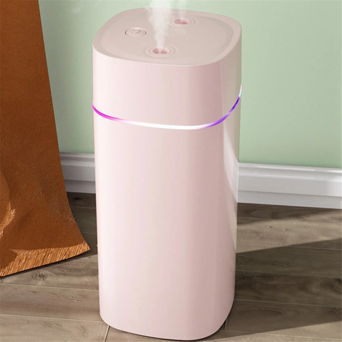 Colorful Night Light Small Humidifier Double Spray Air Atomizer USB Silent Home Humidifier Car Purifying Air Spray Pink