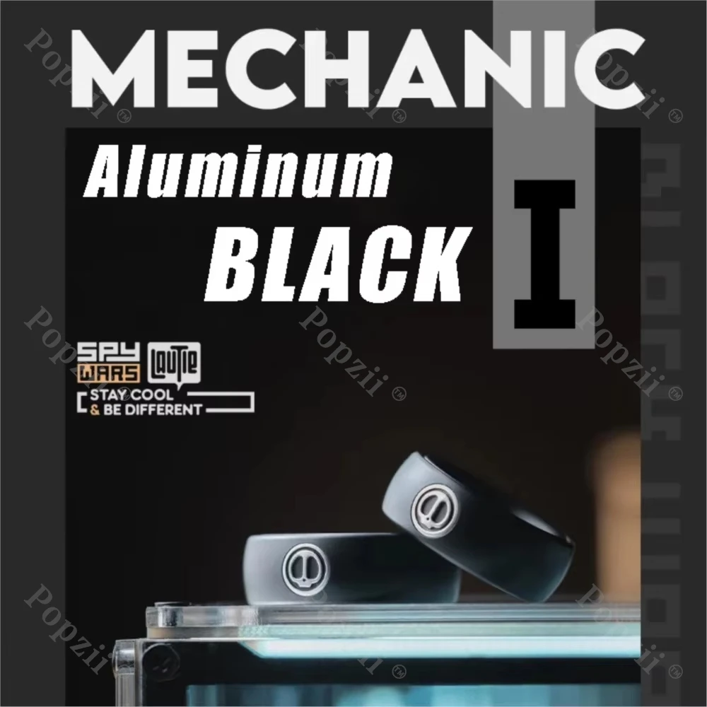 LAUTIE Aluminium Zwarte Monteur I Magnetische Ratel Dunner Ring Spinner Volwassenen Stress Relief Speelgoed Cool Gadget Angst Speelgoed