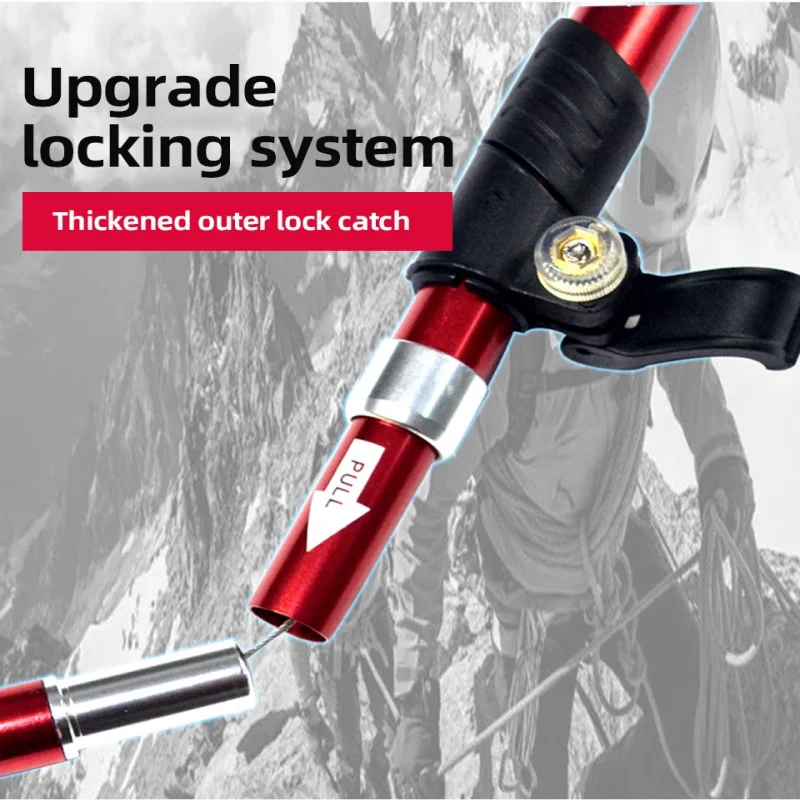 5 قسم في الهواء الطلق أضعاف الرحلات القطب التخييم المحمولة المشي عصا التنزه لكبار السن الشمال تلسكوبي سهلة وضع في حقيبة 1 قطعة #3