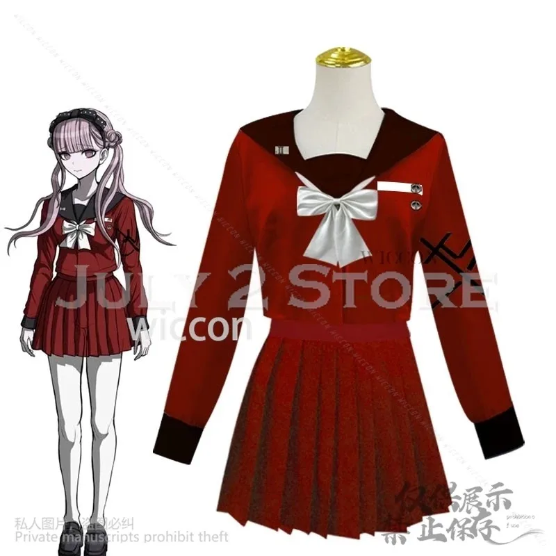 

asdh8@Anime Game The Hundred Cosplay Line Tsukumo Kako Costume Japanese Jirai Kei Girls School Uniform JK Red Dress Anime Cospl
