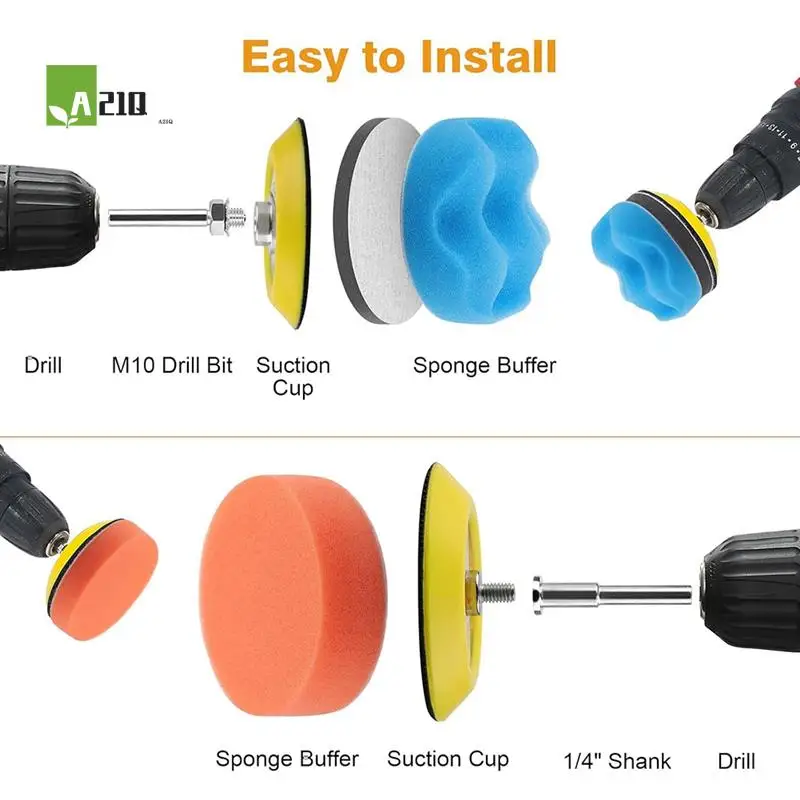 

A21Q -133 PCS 3 Inch Sanding Disc Drill Polishing Kit, 60-10000 Grits Sandpaper Buffing Pads With Hook And Loop Sanding Discs