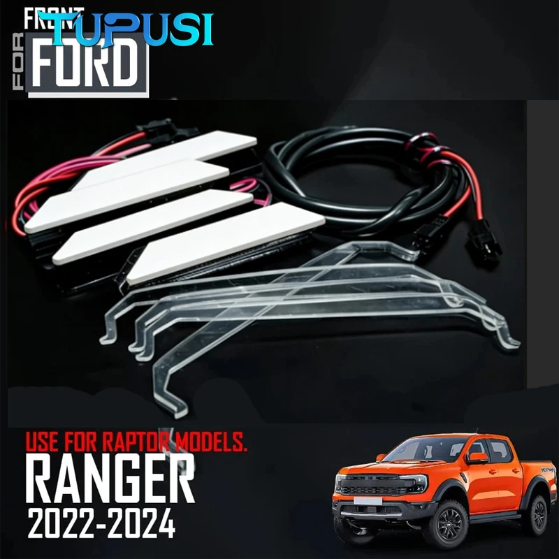 4-teiliges weißes LED-Frontgrill-Lichtlampen-Set für FORD RANGER RAPTOR NEXT GEN 2022 2023 2024 2025 P703 – Detail 1