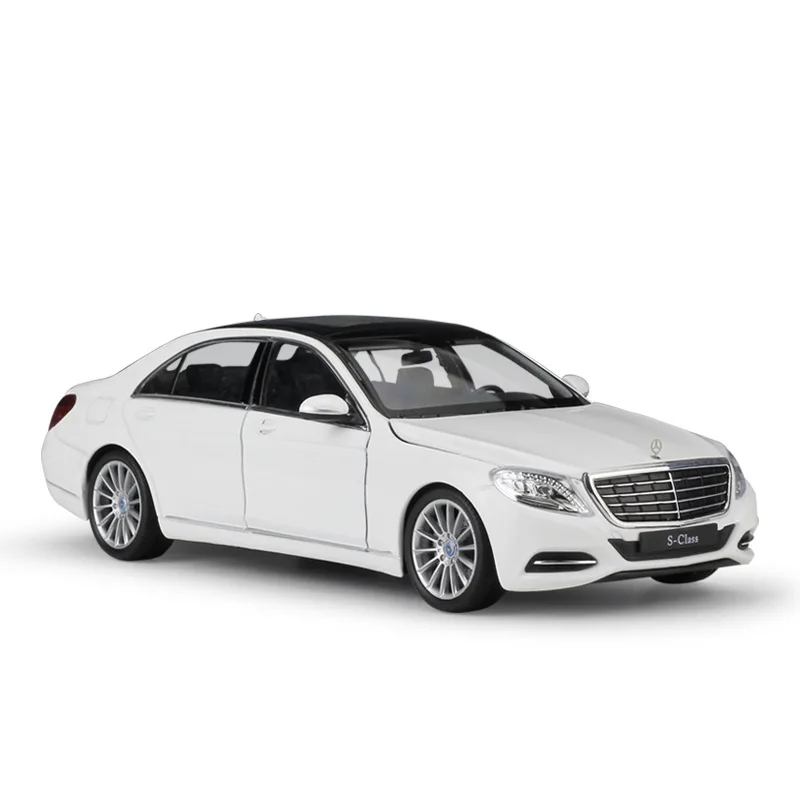 Welly-carro de miniatura com simulador em escala 1:24, benz s-class., carro de liga de metal fundido, brinquedo para crianças, coleção de carros de