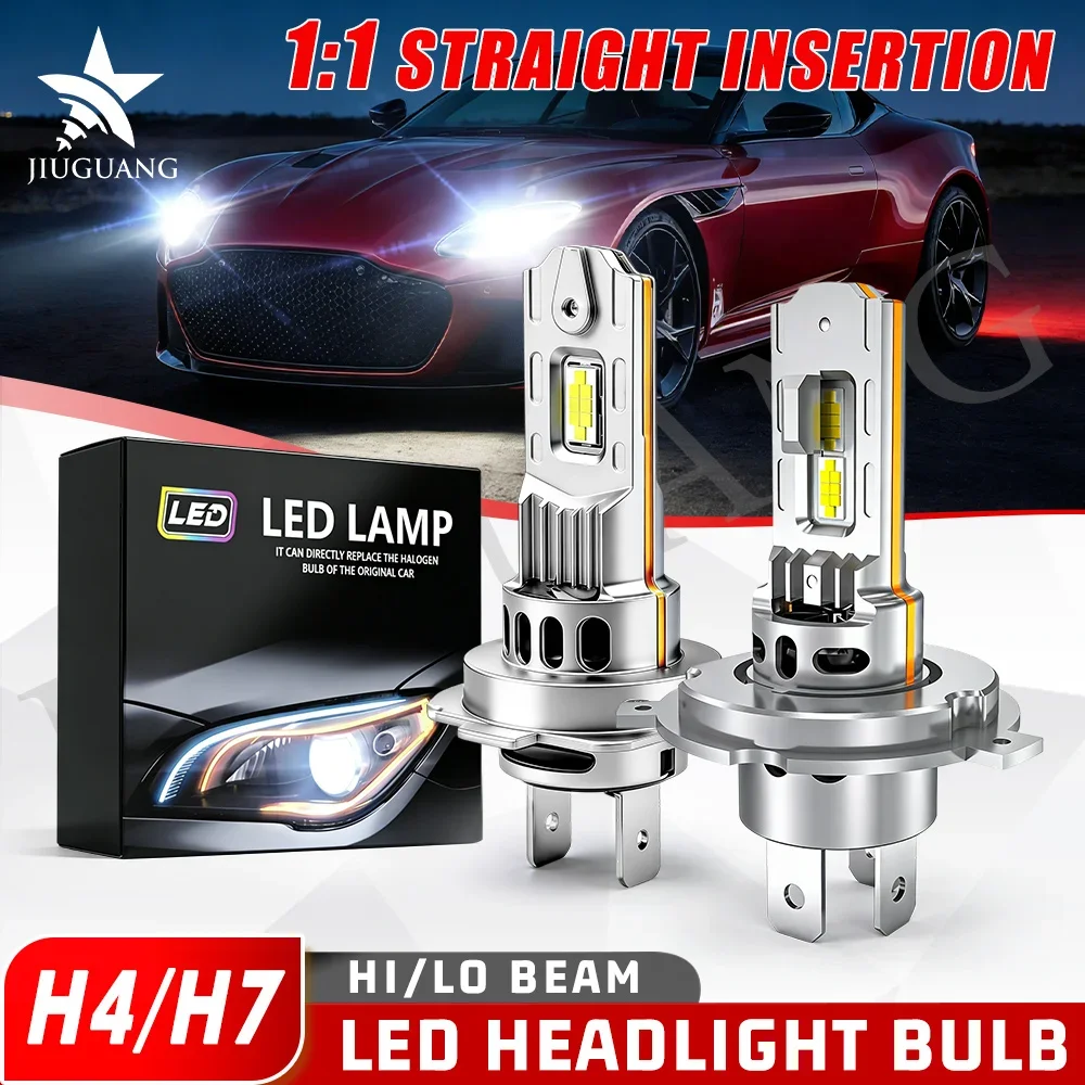 

Автомобильные светодиодные лампы HAOLIDE, 2 шт., H4 H7, Mini Turbo LED, яркие, для ближнего и дальнего света, 12В, 6500К, белый свет