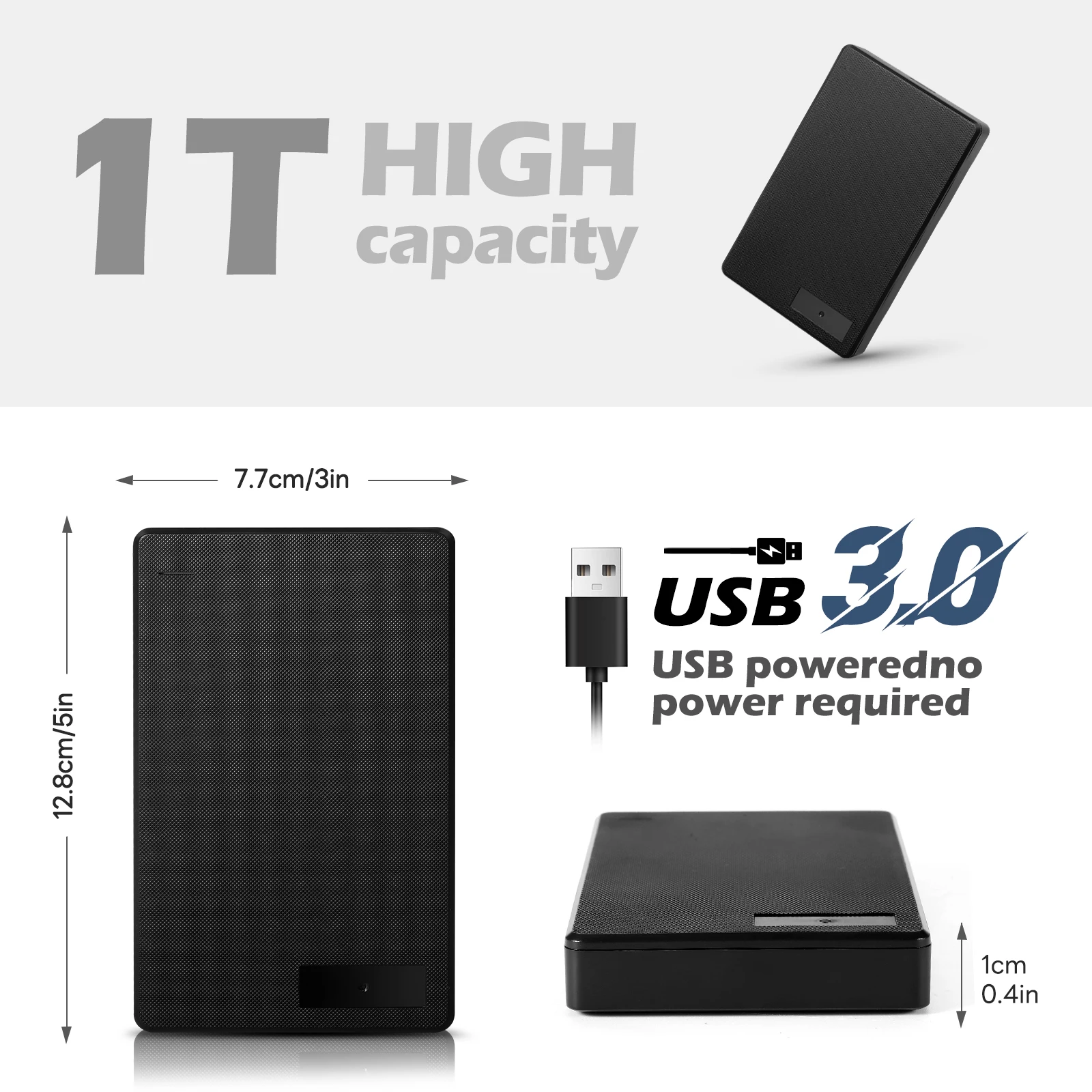 휴대용 외장 HD 하드 드라이브, 4TB,5TB, HDD 메모리, USB3.0, 고속 플래시 드라이브, 노트북, PC, 맥북, PS4, PS5, 확장형