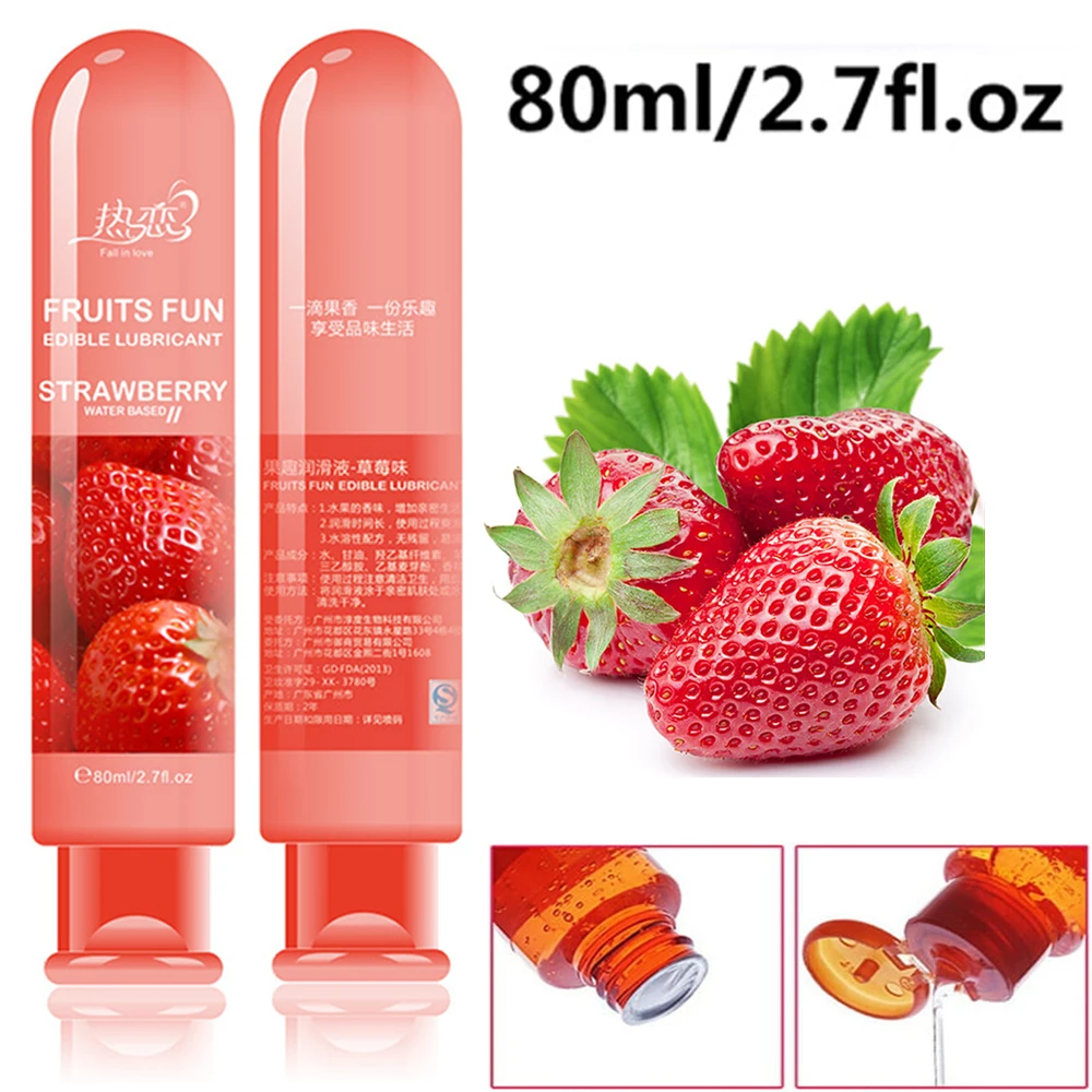 80ml Adult Sexual Body Smooth Fruity Lubricant Gel Edible Flavor Sex Health Product Perfect To Warm Up Sensual Massage Sex Toys