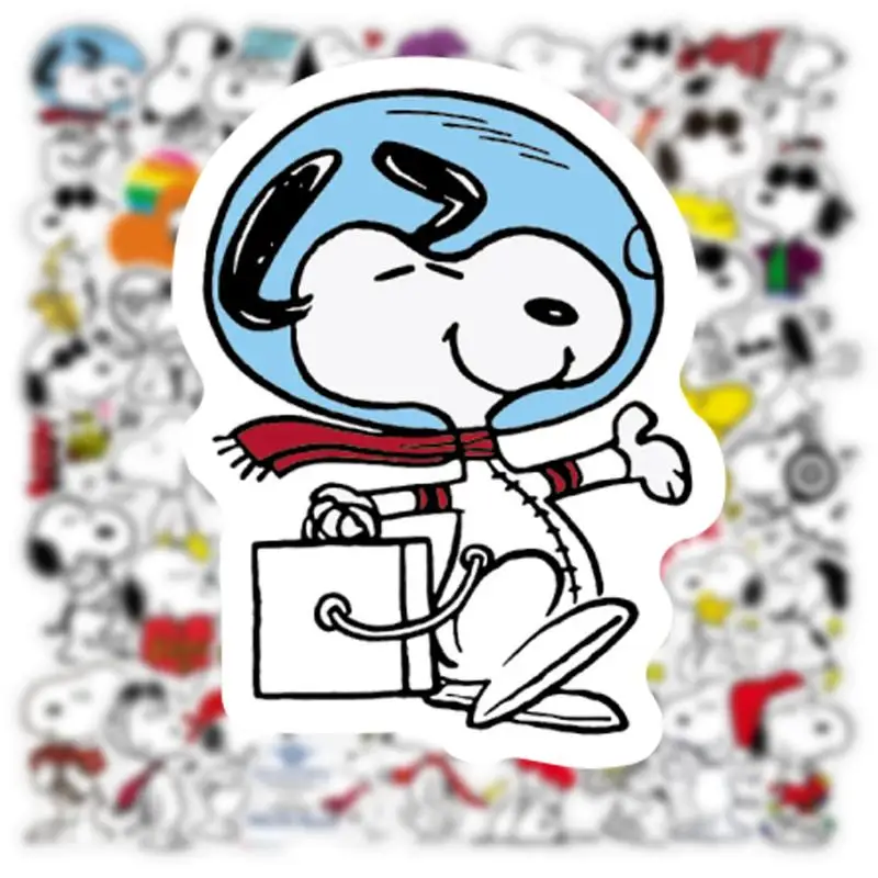 Miniso Cartoon Animation Snoopy 50Pcs Sticker Snoopy Graffiti Sticker Water Cup Luggage Laptop Handbook Waterproof Sticker