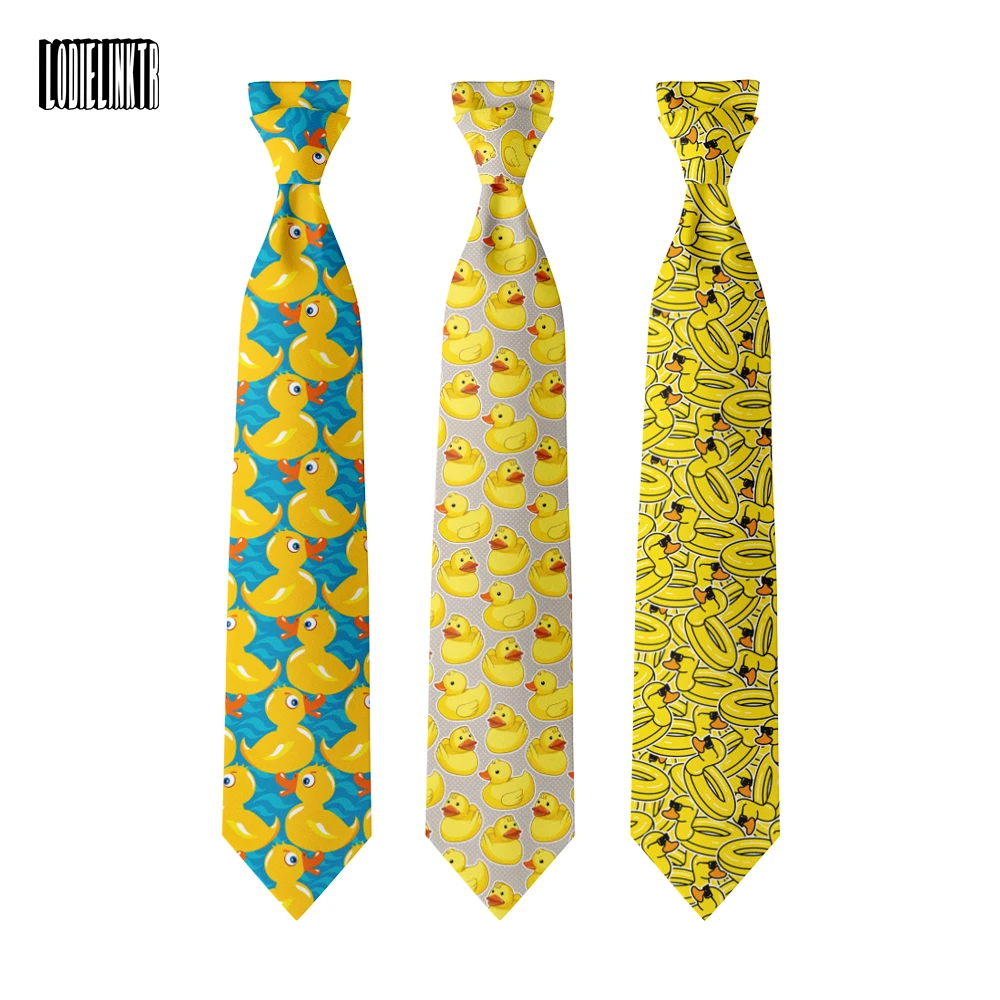 

Cartoon Duck Tie Yellow 8cm Wide Polyester Slim Adult Shirt Suit Accessories Casual Party Men Women Necktie Birthday Gift