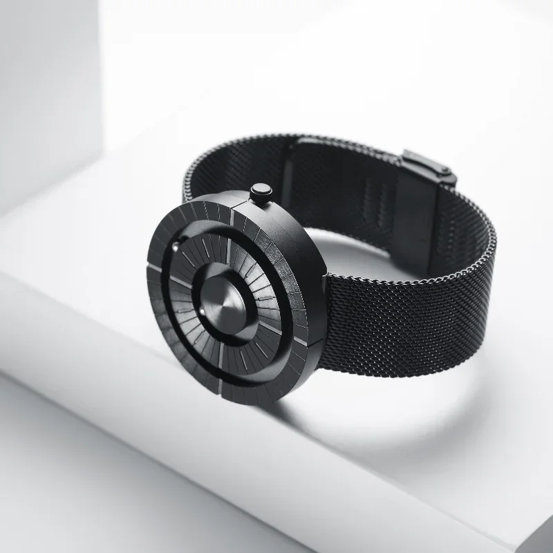 EUTOUR 2025 New Men's Magnetic Ball Bearing Watch - Quartz Movement, Stainless Steel Bracelet, Innovative Hands-Free Design