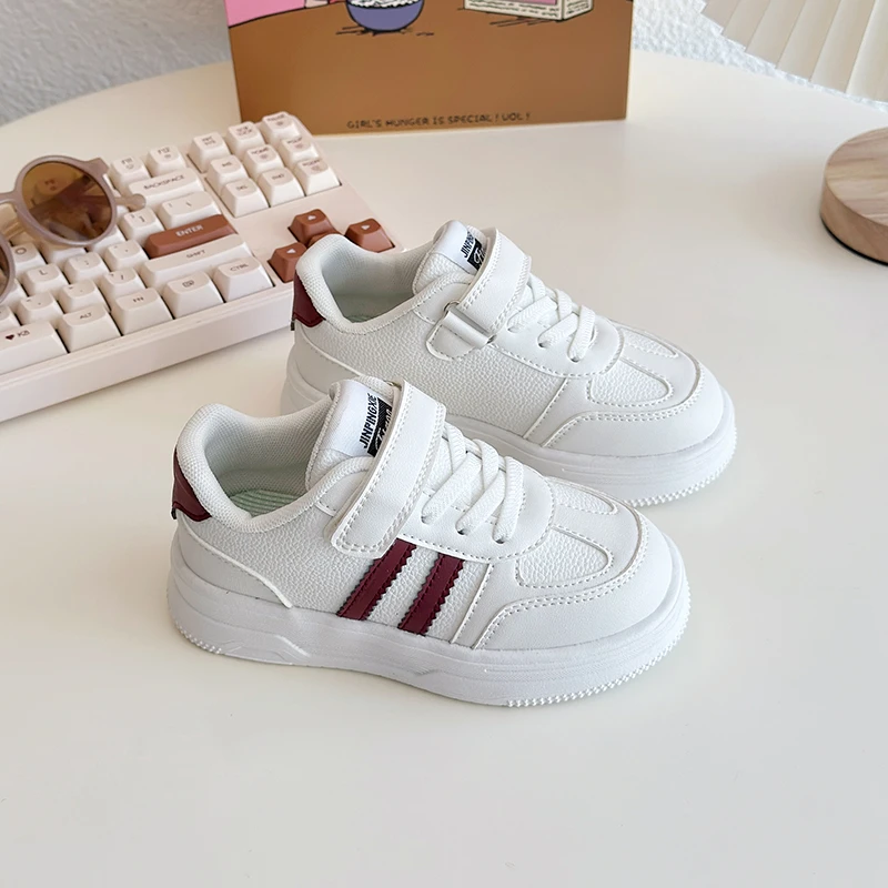 Children's Sneakers Kids Fashion Design White Non-slip Casual Shoes Boys Girls Hook Breathable Sneakers Toddler Outdoor Shoes