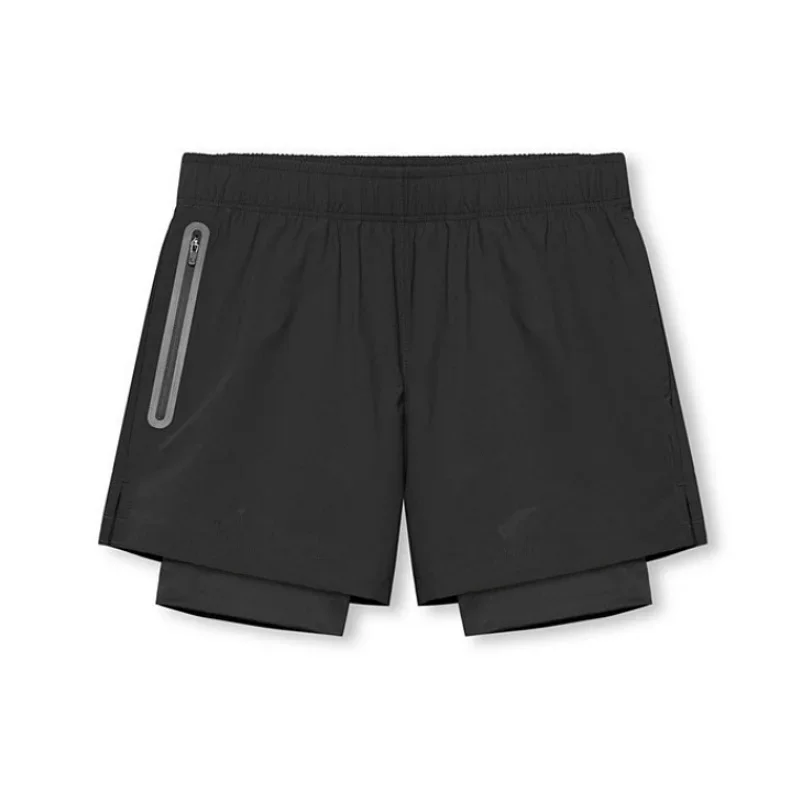 2025 ผู้ชายใหม่ฤดูร้อน Quick-DRY Breathable กางเกงขาสั้นผู้ชาย Double-Deck ฟิตเนสกีฬากางเกงขาสั้นการฝึกอบรมสบายๆกางเกง Sweatpants