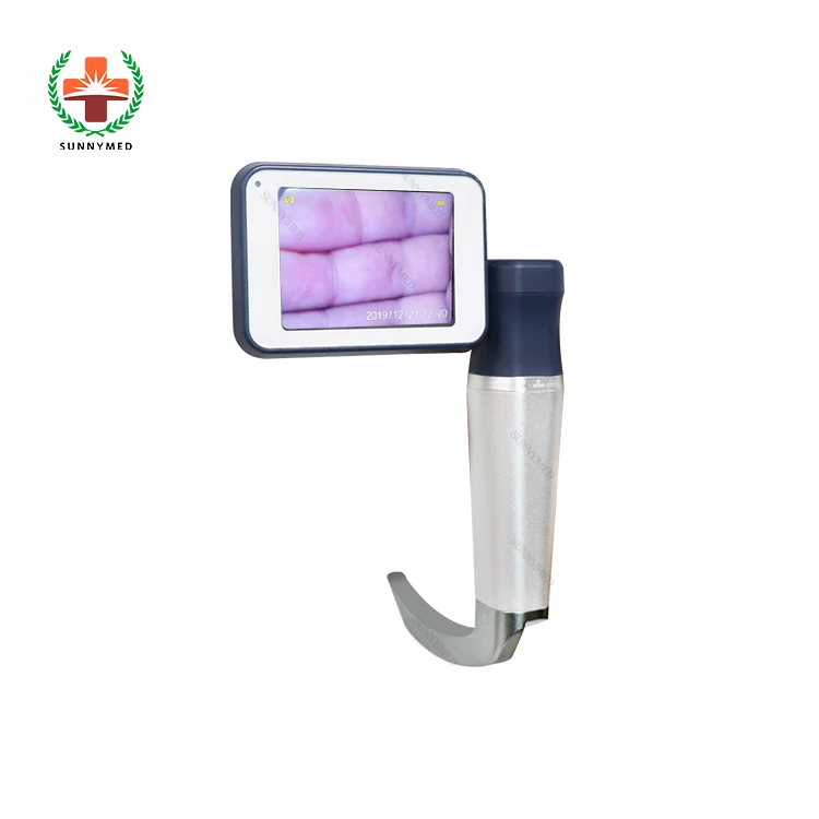 rigid reusable balde video laryngoscope surgical with 3 inch LCD