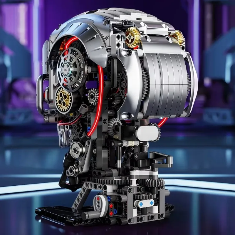 Zestaw klocków konstrukcyjnych Mechaniczna Czaszka 1099 elementów 13089 Model Robotycznej Czaszki DIY dla Dorosłych i Dzieci Prezent na Boże Narodzenie i Urodziny