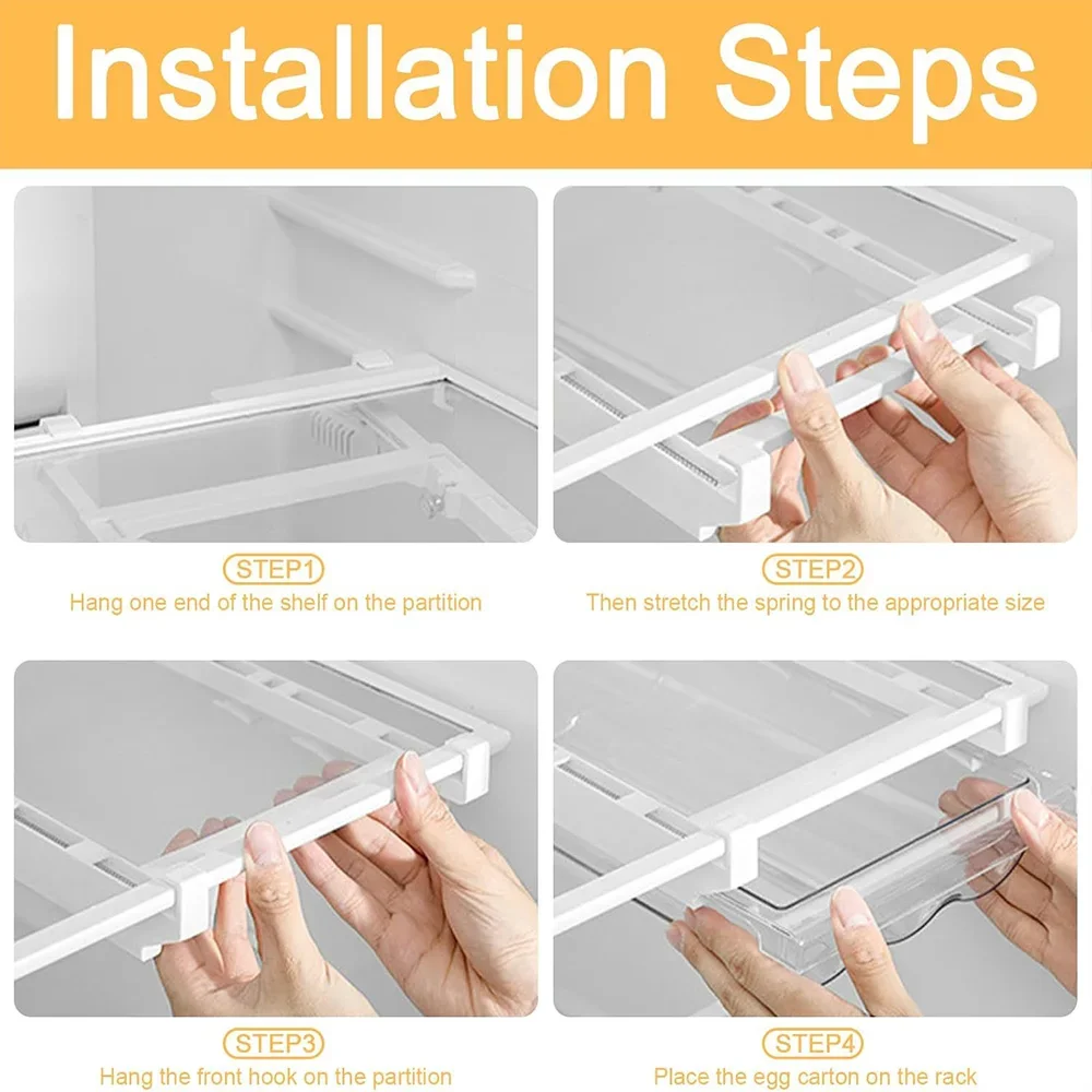 Large Capacity Egg Holder Tray for Refrigerator,Clear Plastic Container Drawer for Egg,Home Essentials Organization Storage Box