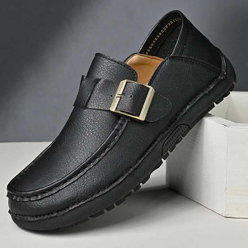 

New Soft Men Loafers Slip On Leather Casual Shoes For Men Moccasins Plus Size 38-48 Flats Sneakers Men Handmade Design Man Shoes