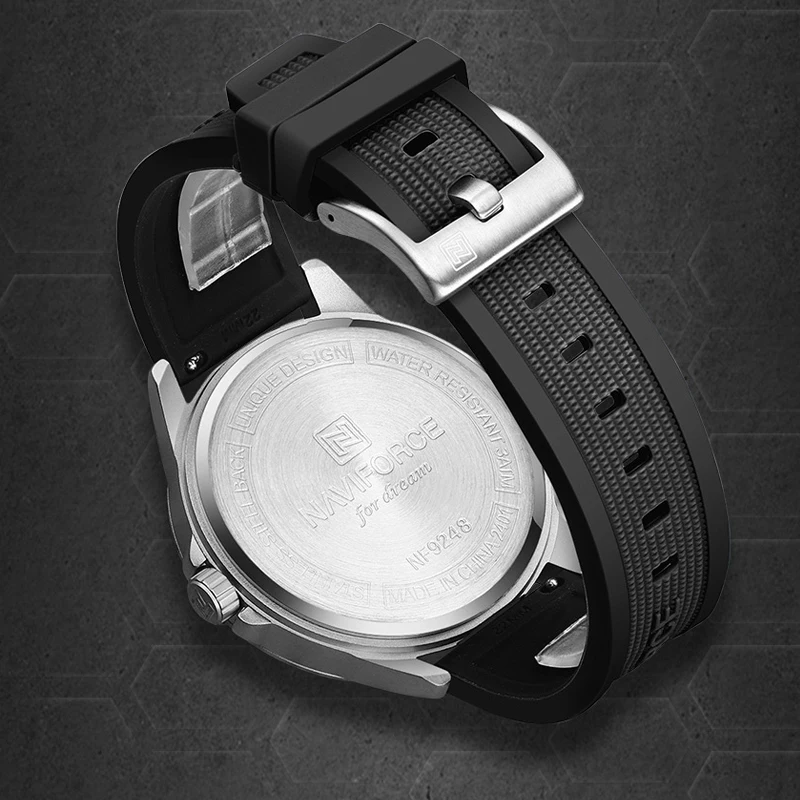 NAVIFORCE Luxury Men's Watch 30M Waterproof Quartz Wristwatch Silicone Strap Business Casual Original Man Watch Reloj Hombre view 6