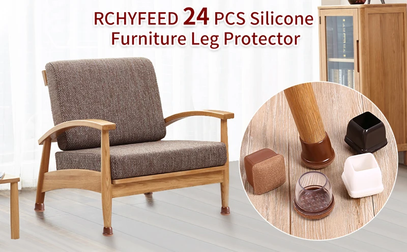 24 PCS Stuhl Bein Protektoren für Hartholz Böden Dicken Filz Pads Tisch Möbel Bein Abdeckung Glatte Moving Stuhl Füße Kappen platz – Detail 1