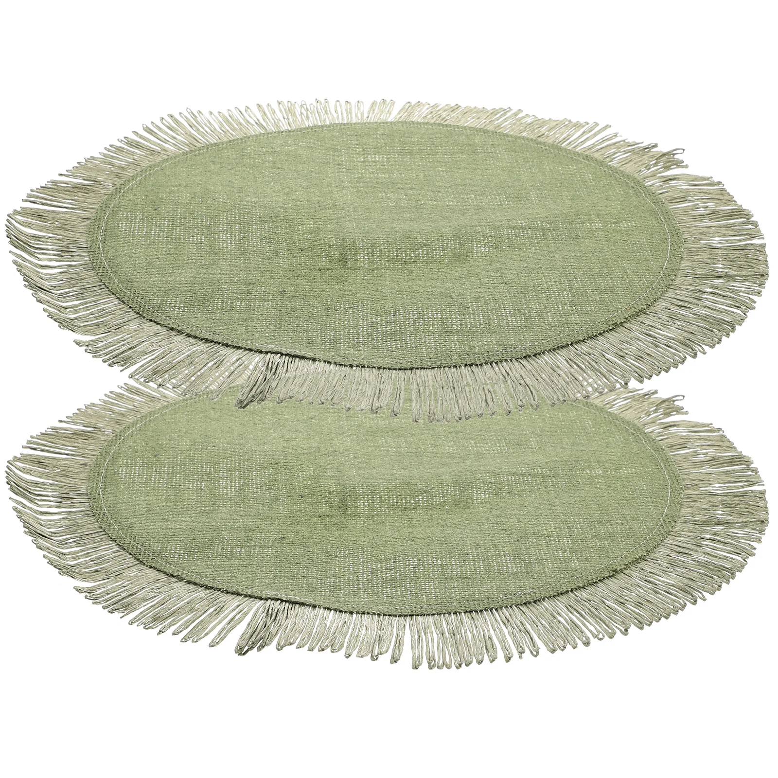 2pcs Round Woven Placemat Dining Table Coaster Decorative Place Mats Wear-Resistant Material For Home Cafe Restaurant