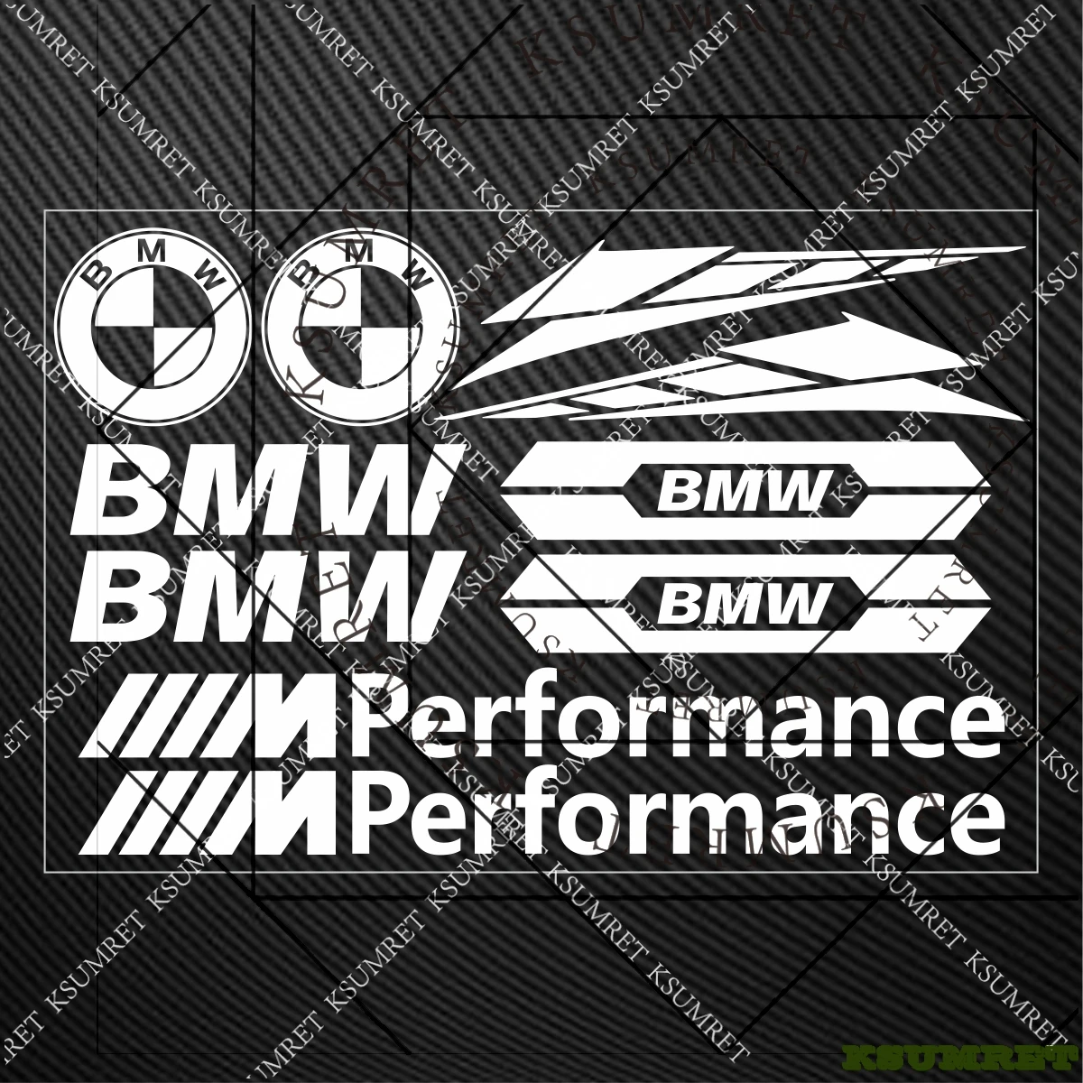 

Наклейки для мотоциклов BMW, комплект наклеек на бак и шлем, белый цвет