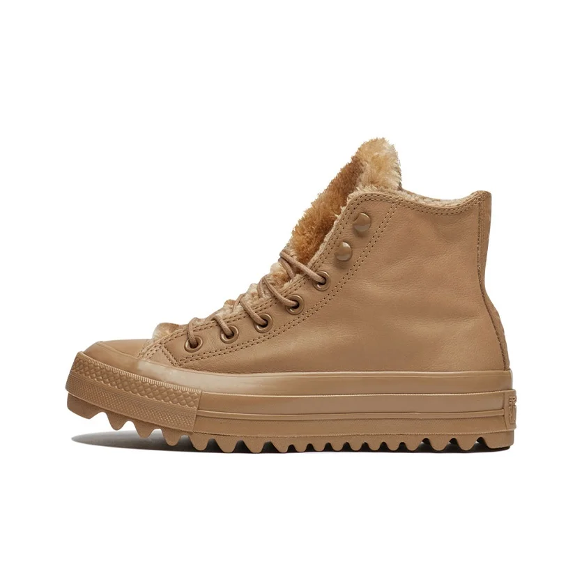 Converse Chuck Taylor All Star Lift Ripple Abrasion Resistant Cushioning High top Canvas Shoes Women's Brown 562424C