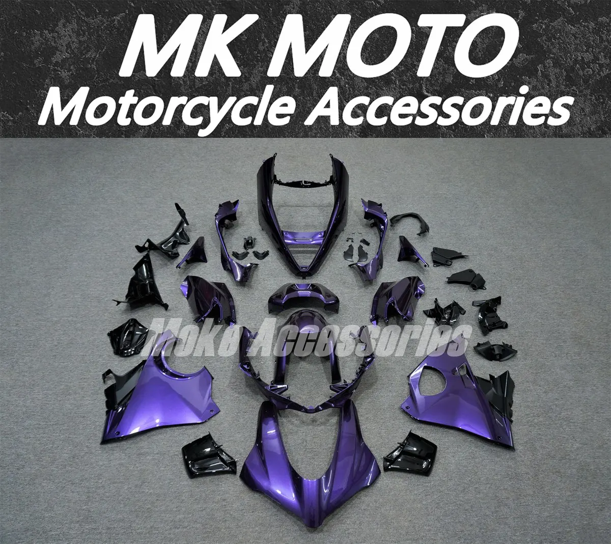 Kit Carene Moto Moke per Panigale V4 V4S 2025 2026, Set Carrozzeria in ABS di Alta Qualità, Nero Viola