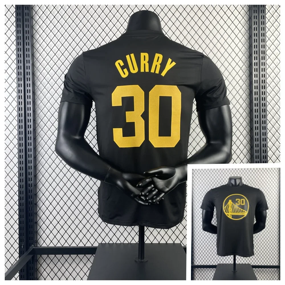 25-26 Latest Popular Basketball Warriors Same Style Curry No.30 Wiggins Shirt Sports Trendy Men's and Boys' Round Neck T-shirt