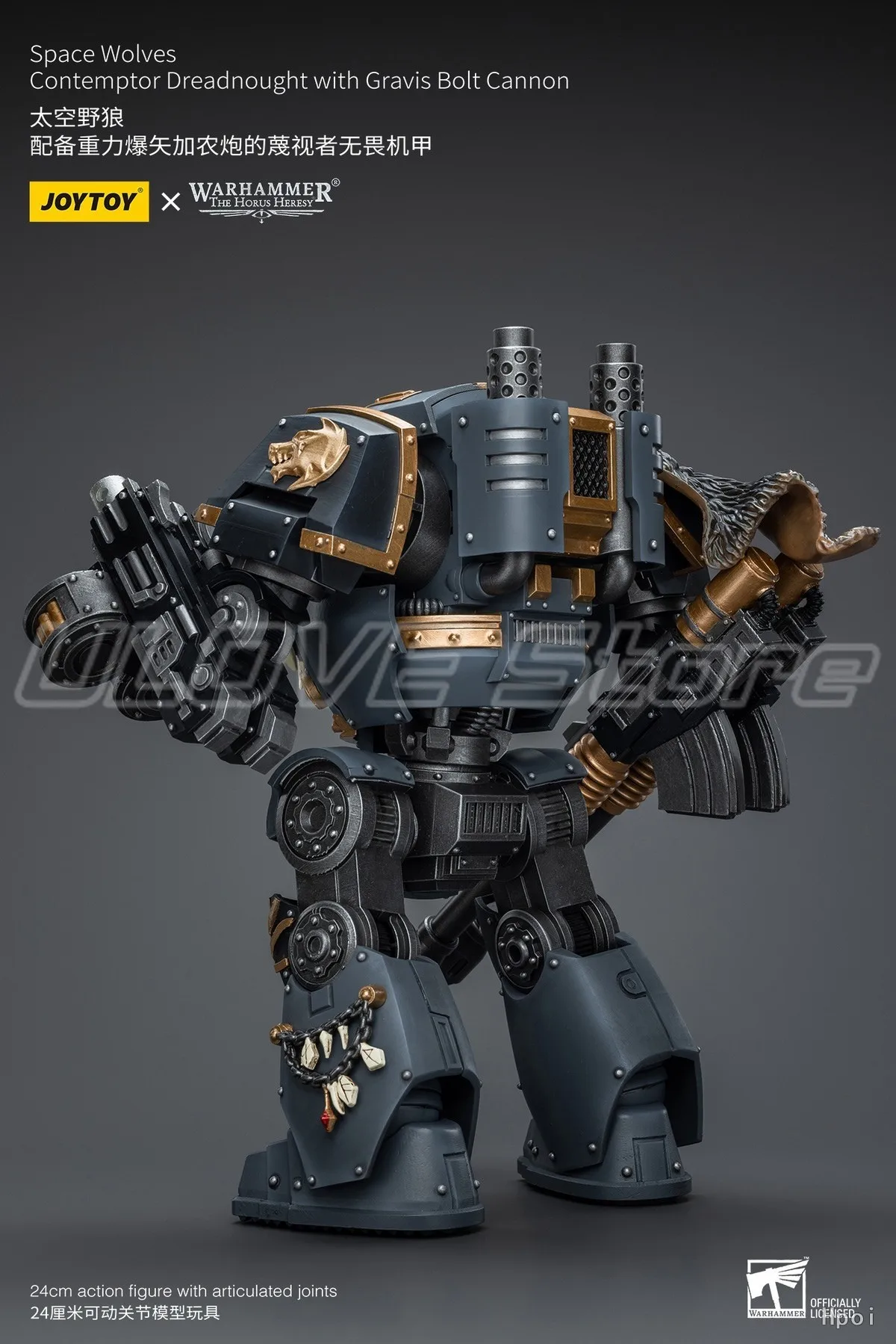 En Stock Original JOYTOY Warhammer 40K Space WolvesContemptor Dreadnought con Gravis Bolt Cannon 1/18 modelo de figura de acción Juguetes