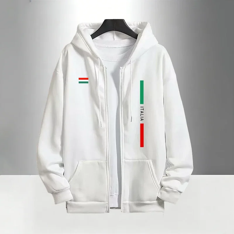 Italy Fashion Men's Set Zipper Outerwear and Sweatpants Autumn Winter Daily Casual Sports Hoodies Outfit Urban Trendy Tracksuits view 4