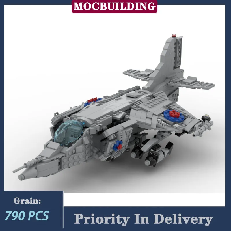 

Plane Harrier Model Building Block MOC AV-8A Fighter Series Boy Collection Toy Gift