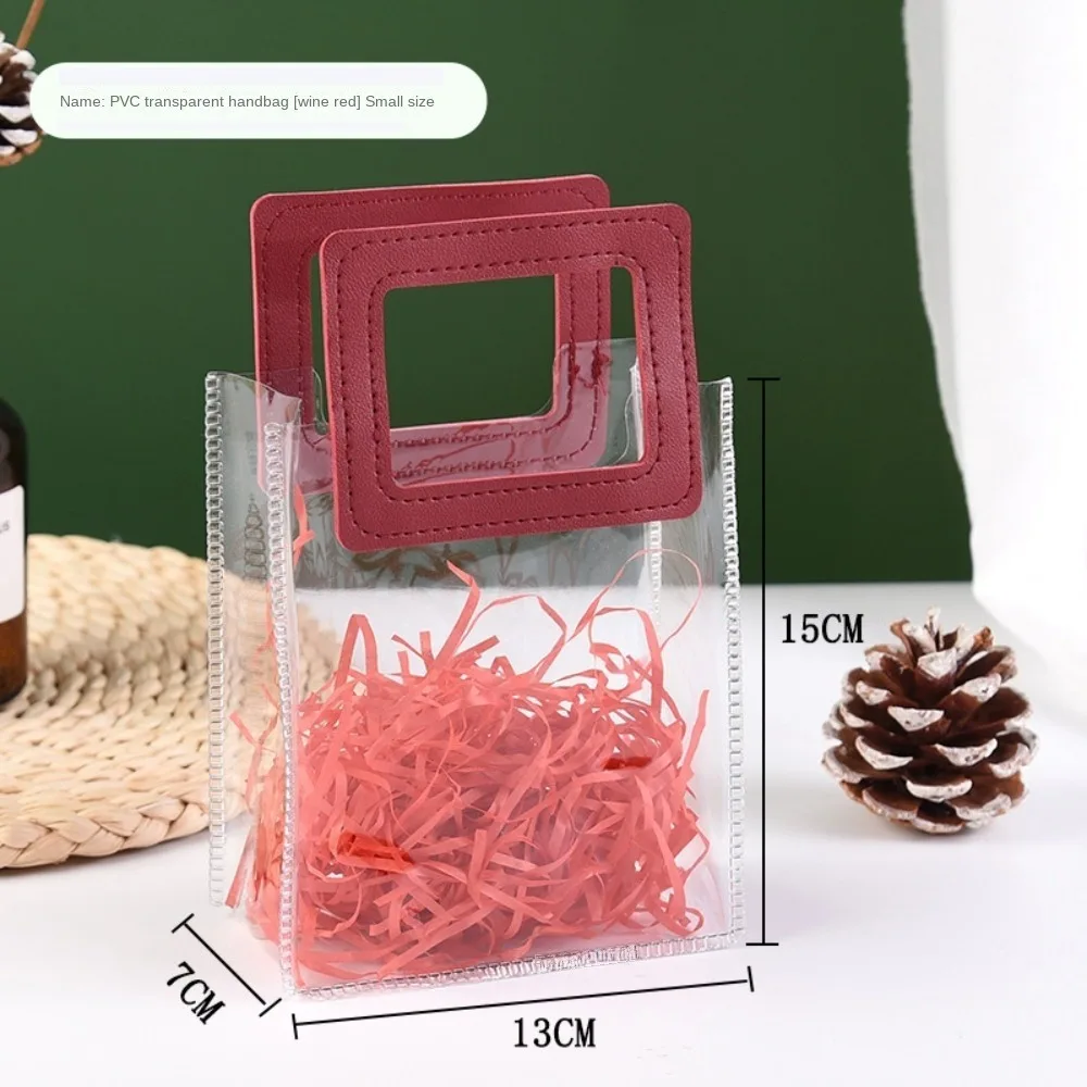 

Практичная прозрачная большая сумка из ПВХ с квадратной ручкой и круглой ручкой, прозрачные сумки для покупок, прозрачная водонепроницаемая сумка для хранения