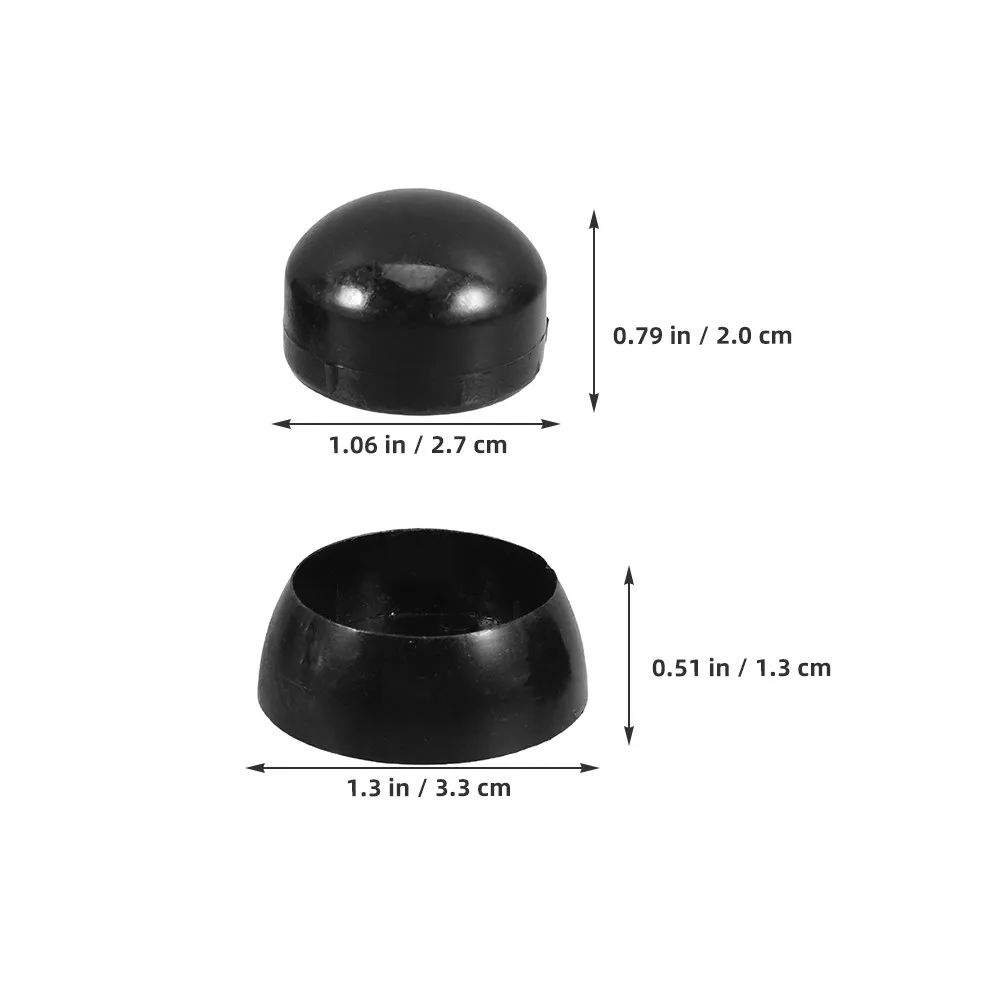 20Pcs Playground Equipment Nut Caps Black Plastic Bolt Covers Screw Bolt Protection for M8 M10 Outdoor Playground Parts