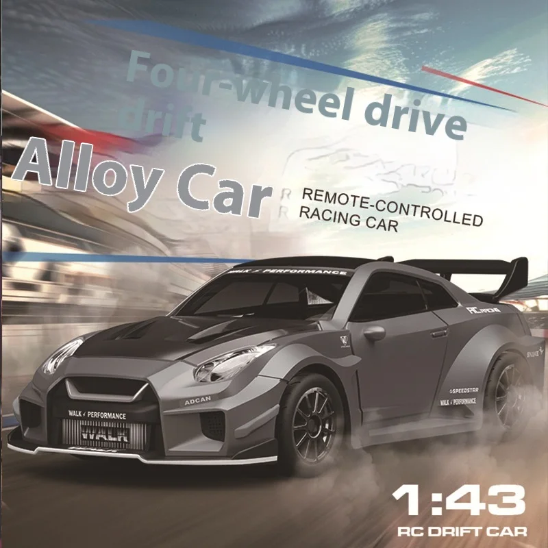 Macro Star D43 Full Proportion Remote Control Drift Car 1:43 Scale Alloy Gyro Four-Wheel Drive Flat Run Luminous Toy Model