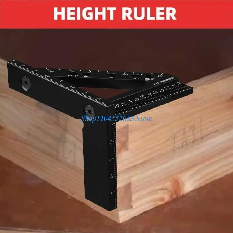 

Y6GD Carpenter Square Multiple Angles Measuring Rule Hole Position Scribing Rule